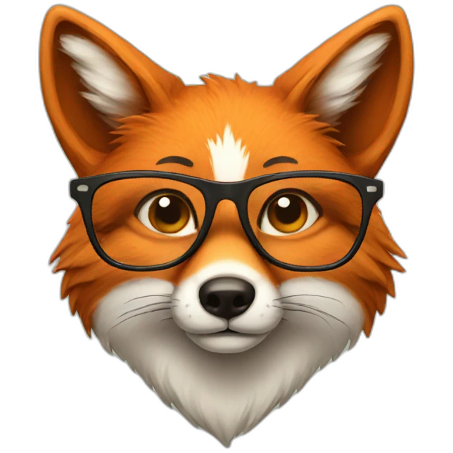 fox wearing glasses emoji