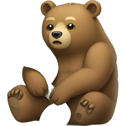 Bear sitting under huge leave  emoji