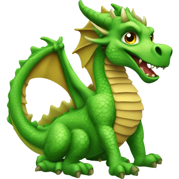 Western style green dragon in clip art  emoji