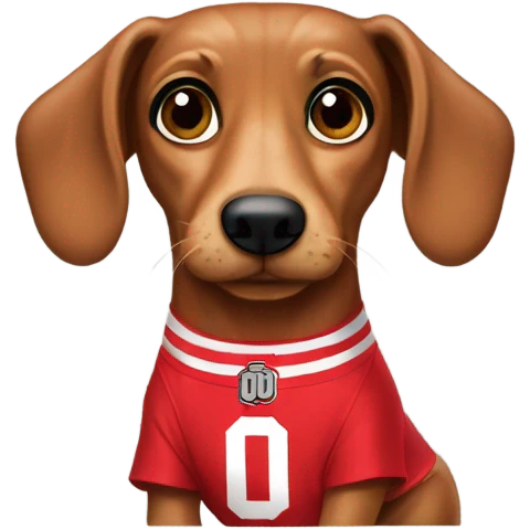 Wiener dog with Ohio state buckeyes jersey  emoji