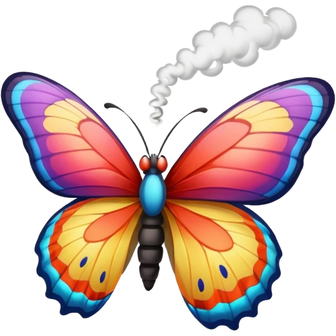 Butterfly smoking a blunt emoji