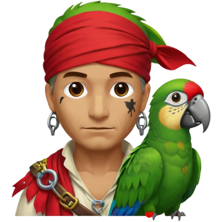 pirate and parrot emoji