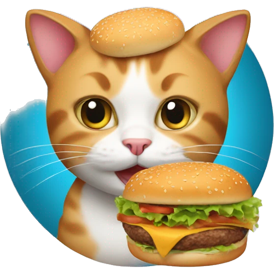 cat with burger emoji