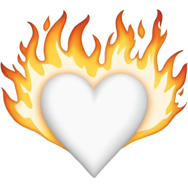 White heart in white fire  emoji