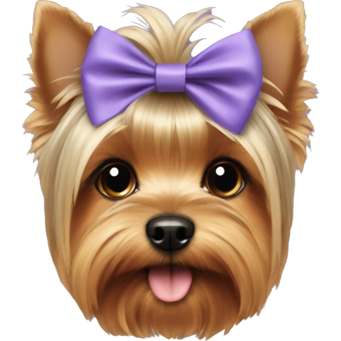 yorkie wearing a bow emoji