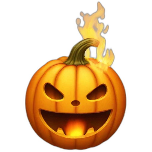pumpkin on fire emoji