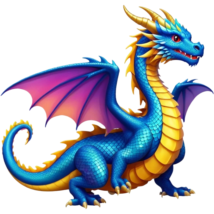 majestic dragon with scales and wings emoji