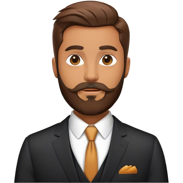 Realistic evil JD Vance with a beard and a suit emoji