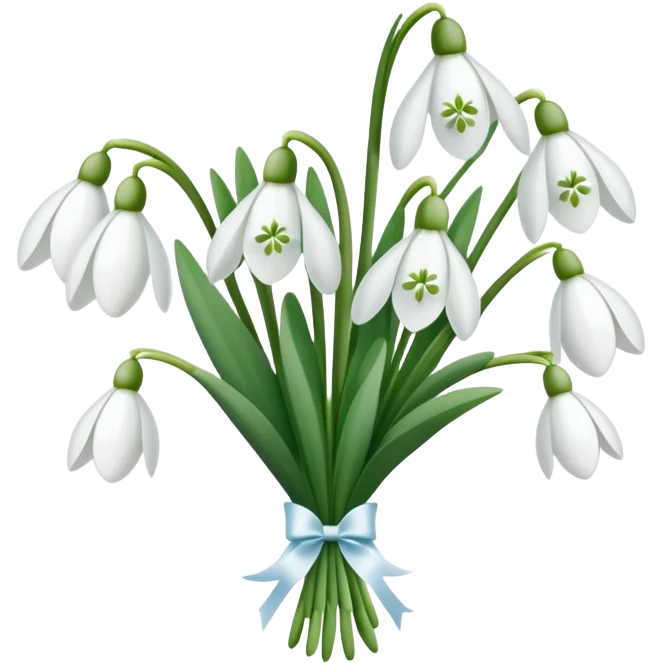 bouquet of snowdrop flowers emoji