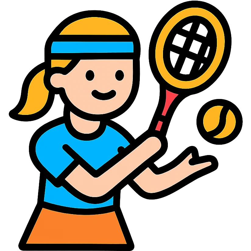 white young girl playing tennis emoji