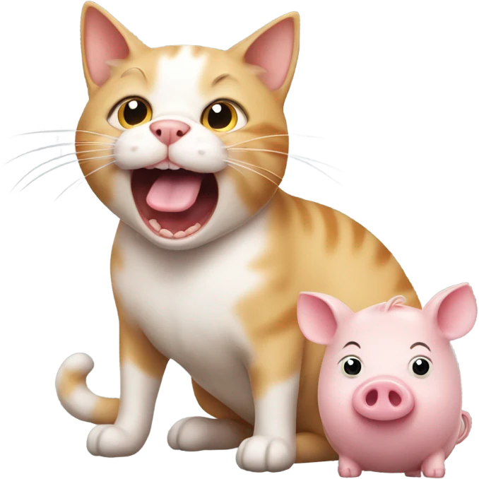 cat eating pig emoji