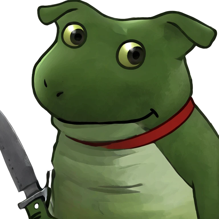 Dog with knife emoji
