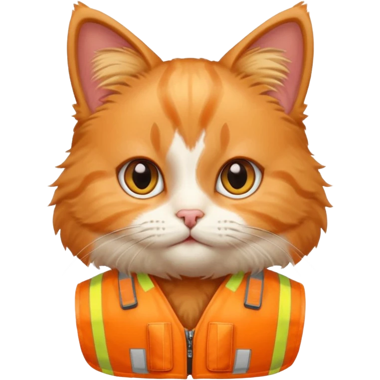 A very cute cat wearing a safety vest emoji