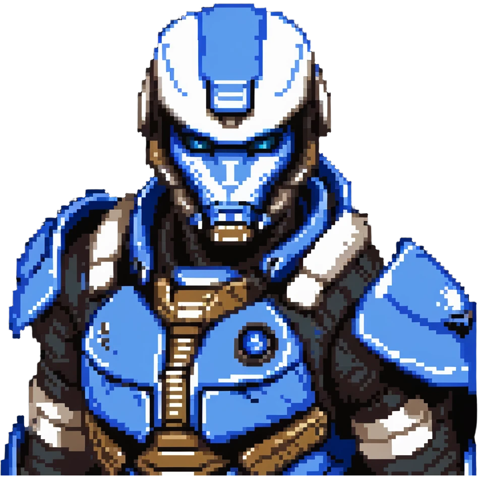 Garrus Vakarian from Mass Effect, turian with blue facial markings and targeting visor emoji