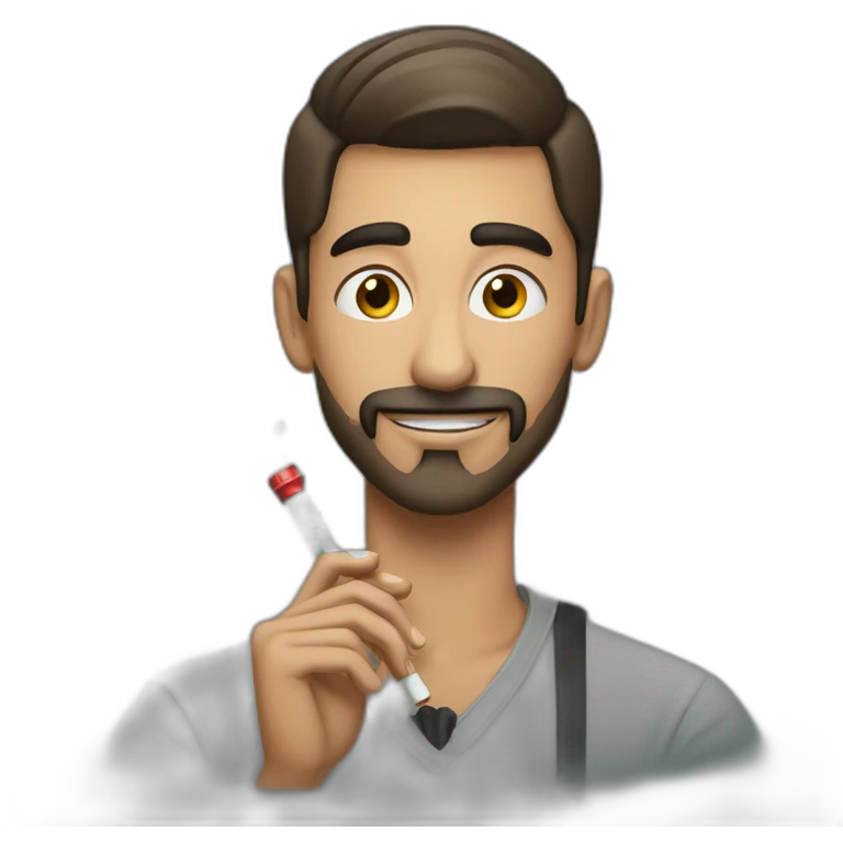 man smokes shisha emoji