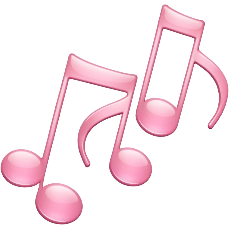 Soft pink notes of music emoji