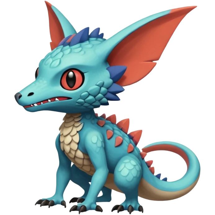 randomly colored colorful edgy anthropomorphic painted Fakémon-Pokémon-Trico-Vernid-creature emoji