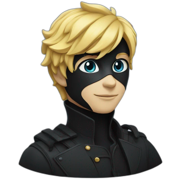 chat noir avec un lapin bleu emoji
