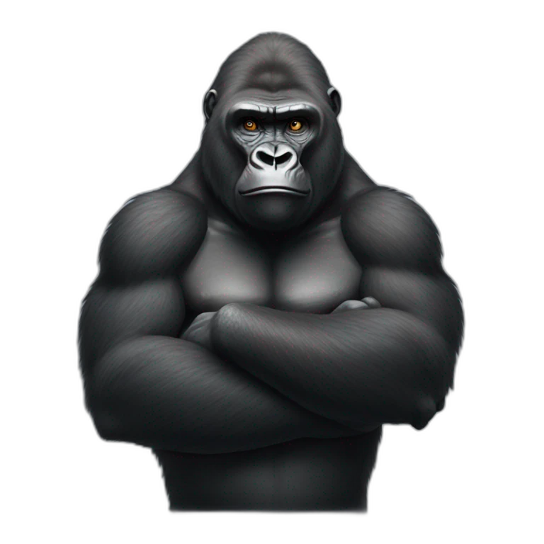 gorilla with his arms crossed emoji