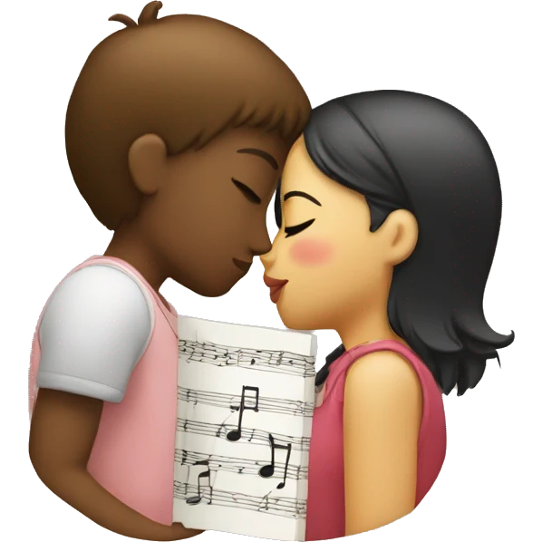 Girl kissing musicnote emoji