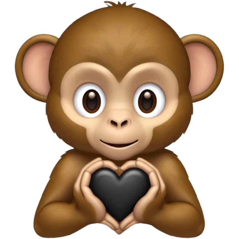 Una scimmia con in mano un cuore nero emoji