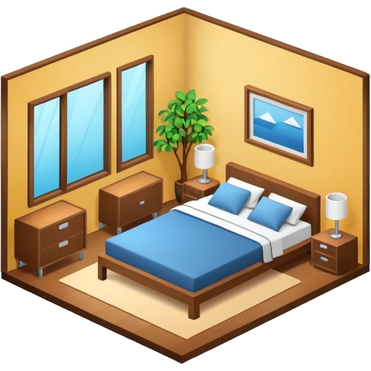 isometric room with furniture inside emoji