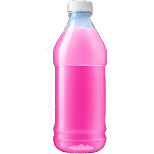 plastic bottle with crystaline pink liquid emoji