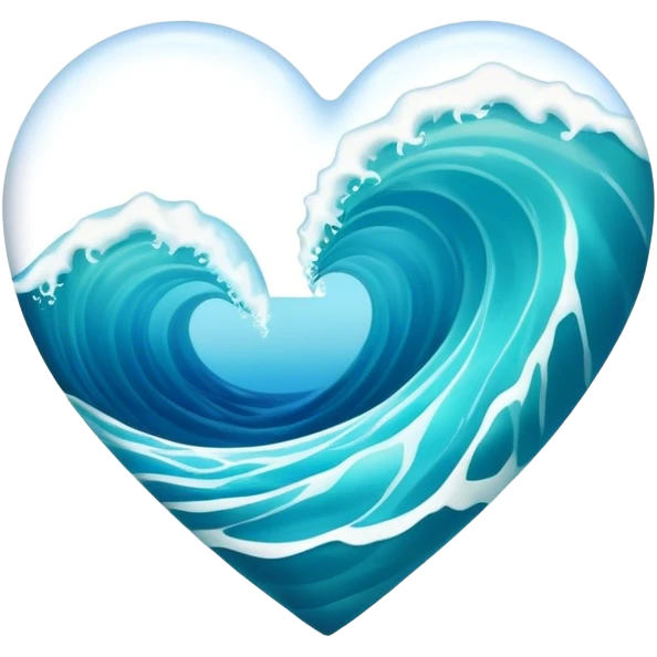 Tropical Sea wave in 3d heart emoji