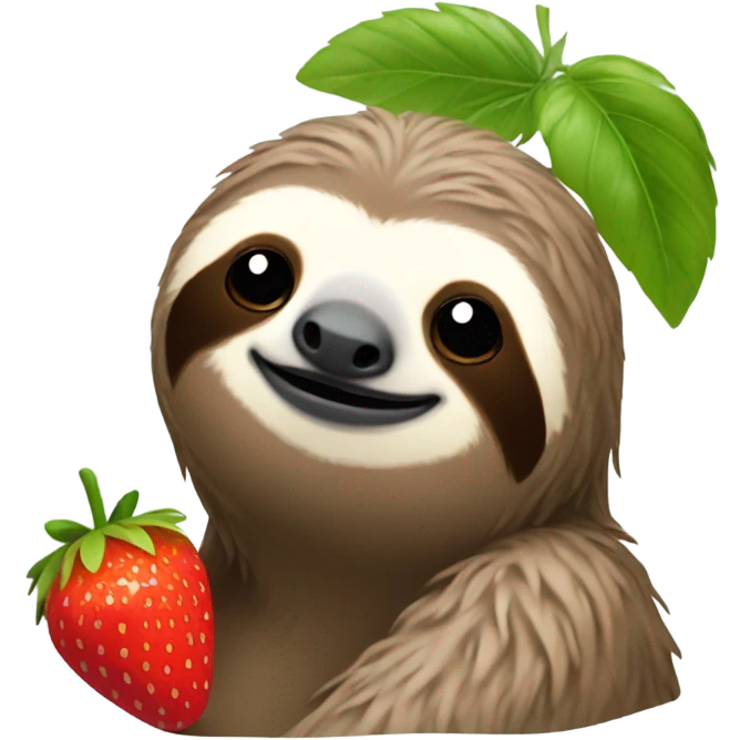 Sloth with strawberry on its head  emoji