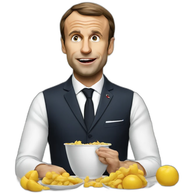 Macron qui mange emoji