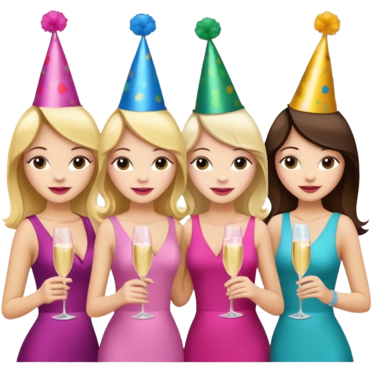 group of girls ready for a bacheloret party emoji