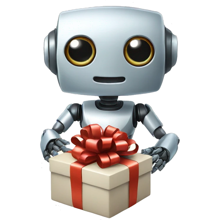 robot with gift emoji