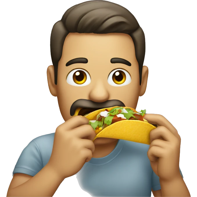 A man eating a taco emoji