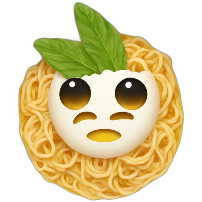 Sunfly in big bowl of ramen that looks like a hot tub emoji