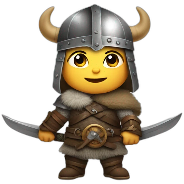 baby viking with a sword end hat emoji