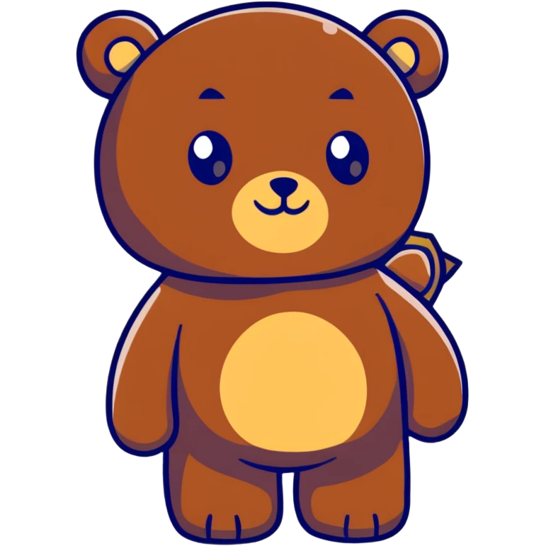 Pixelated bear emoji