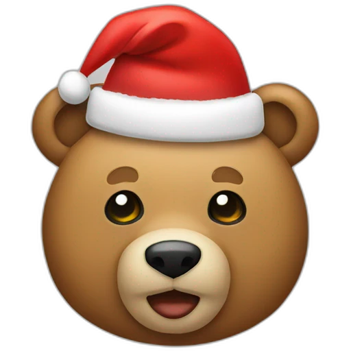 teddy bear santa hat emoji