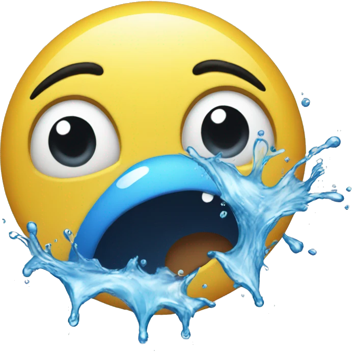 Water splash oh face emoji