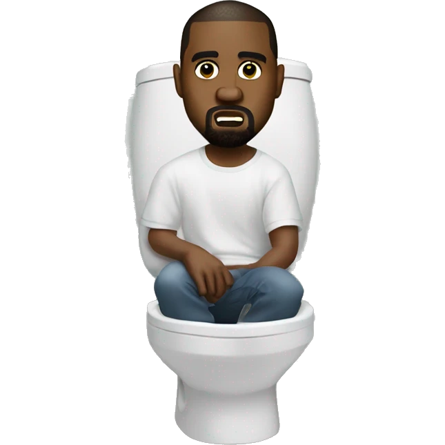 Kanye west as skibidi toilet emoji