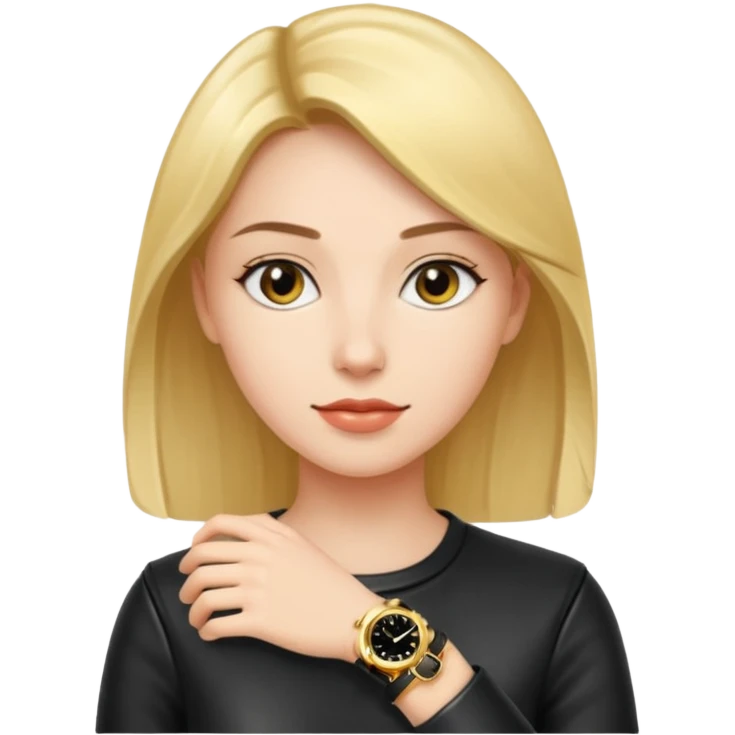 Woman with a gold watch emoji