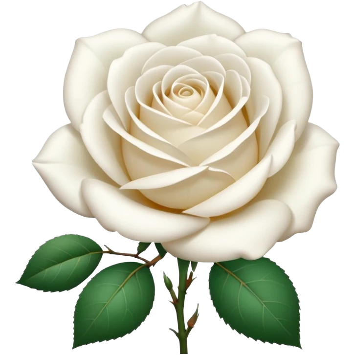 white rose, without green leaves, just flower emoji