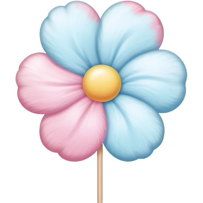 Colorful Chinese cotton candy flower art emoji