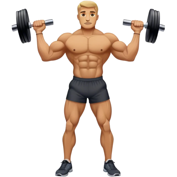 buff man dumbbell lunges emoji