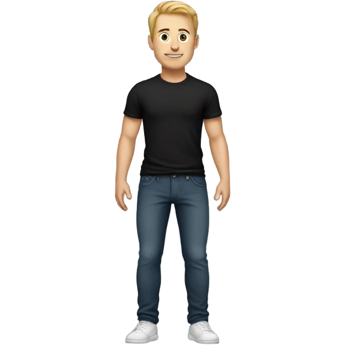 white man in pants and black t-shirt emoji