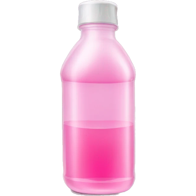 plastic bottle with crystaline pink liquid emoji