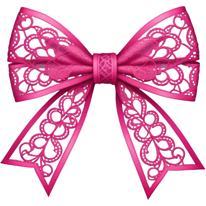 cute coquette pink lace bow  emoji