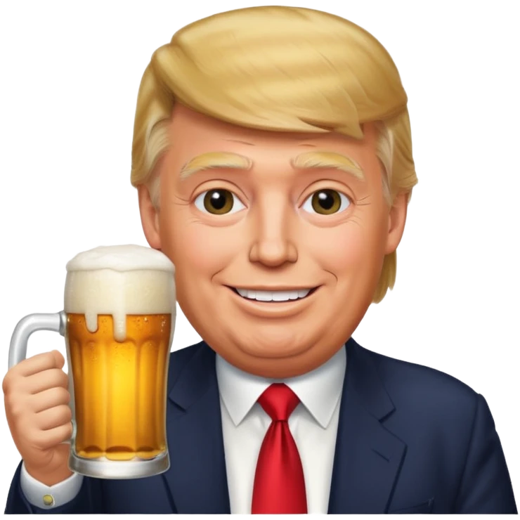 Donald trump drinking a beer emoji