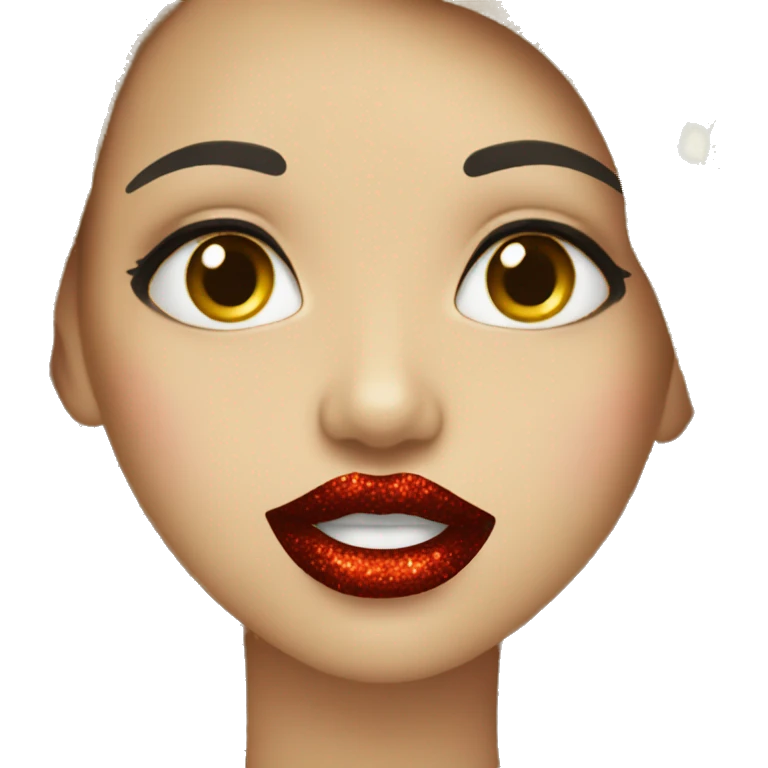 glittery red lipstick kiss  emoji