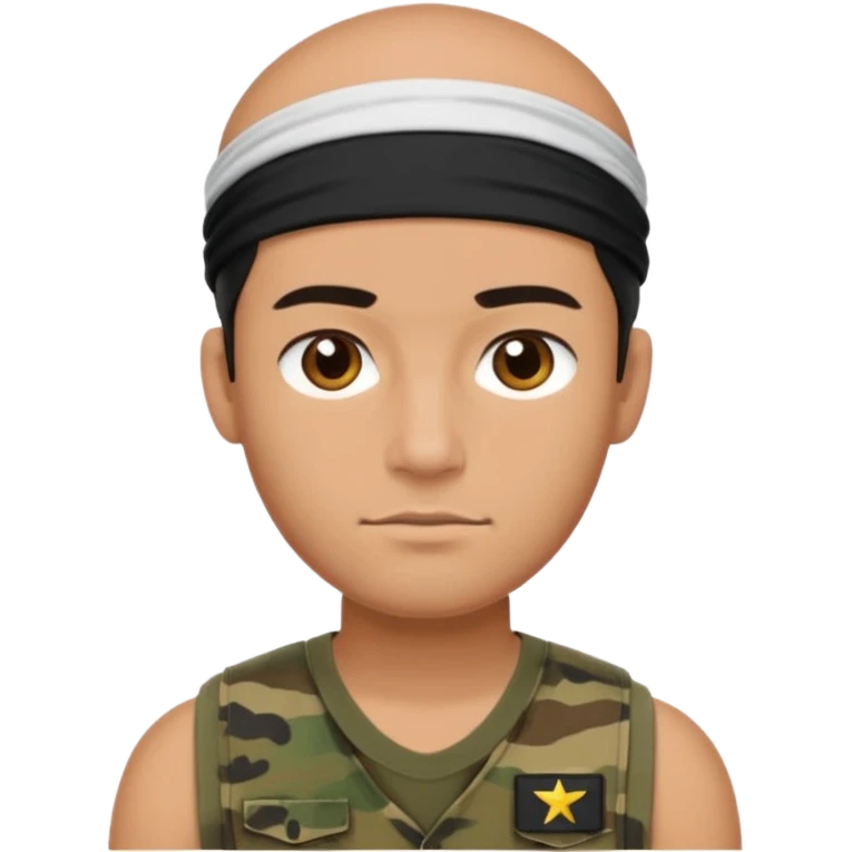 army guy with sleveless and head band  emoji