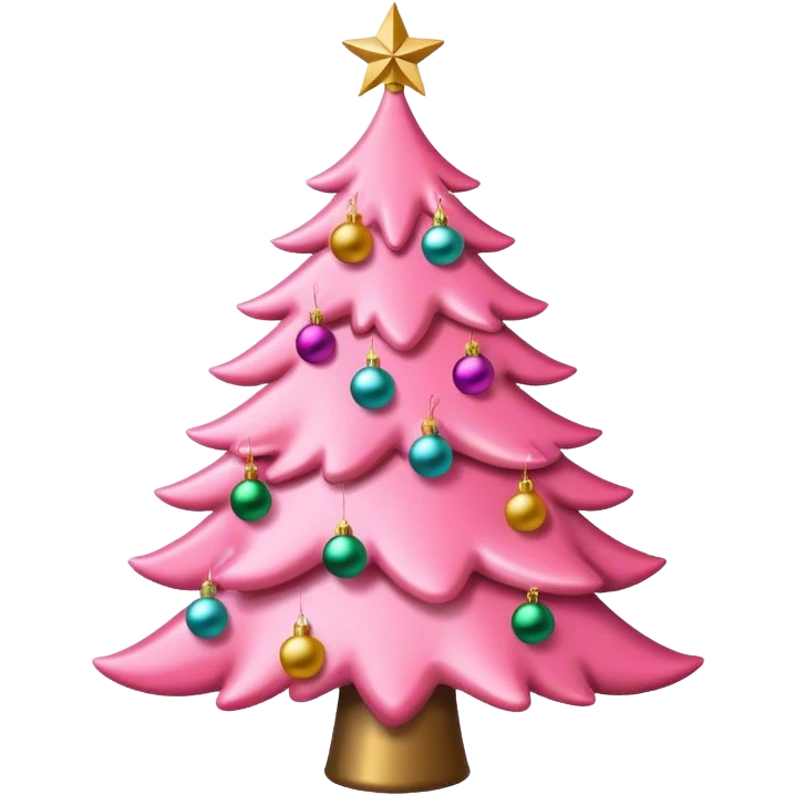 Pink Christmas tree  emoji